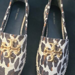 Tory Burch Leopard Print Espadrilles with Gold Logo